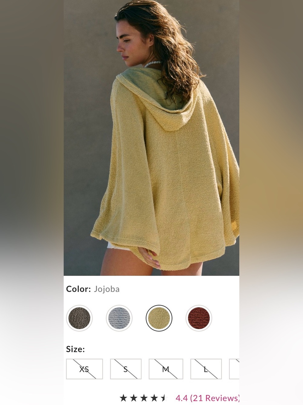 Free People free-est Collection ~ Simone Hoodie ~ XS ~ Color- Jojoba ~ NWT** - Picture 7 of 11